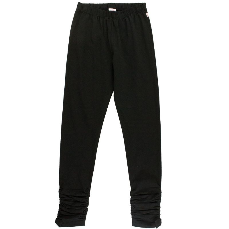 RuffleButts Girls Ruched Bow Leggings