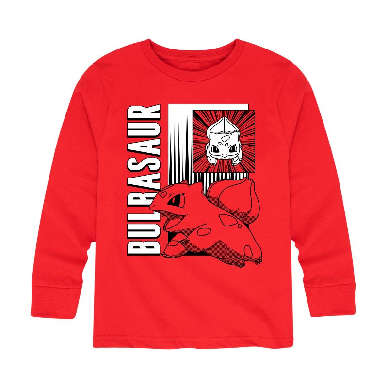 تي شيرت جرافيكي بأكمام طويلة للأولاد - بوكيمون - معركة أنمي بولباسور