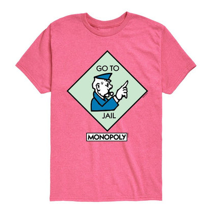 تي شيرت جرافيكي بأكمام قصيرة ومربعة من لعبة "اذهب إلى السجن" للأولاد - مونوبولي