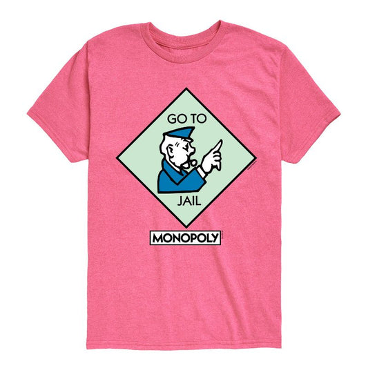 تي شيرت جرافيكي بأكمام قصيرة ومربعة من لعبة "اذهب إلى السجن" للأولاد - مونوبولي