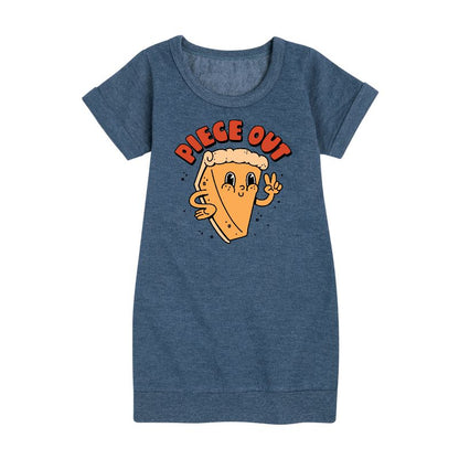 فستان خريفي من الصوف بأكمام قصيرة برسومات جرافيكية للبنات - رسالة فورية