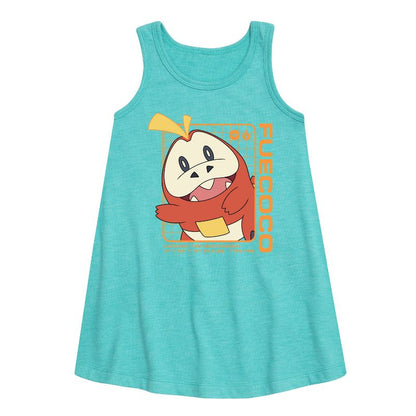Girls' - Pokémon - Fuecoco Stats Graphic Sleeveless Aline Dress