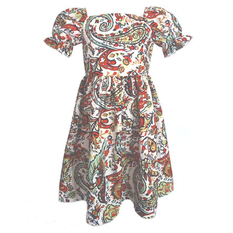 Paisley Print Mid Length Dress