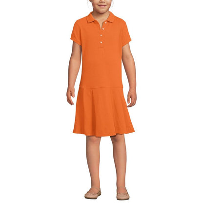 Lands' End School Uniform Kids Short Sleeve Mesh Pleated Polo Dress