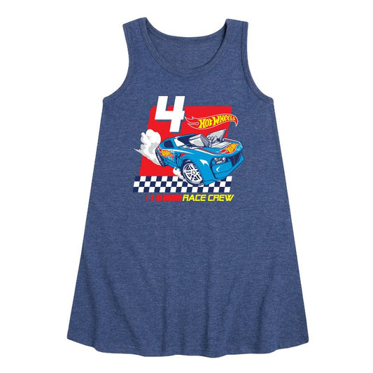 Girls' - Hot Wheels - Race Crew 4 Yrs Graphic Sleeveless Aline Dress