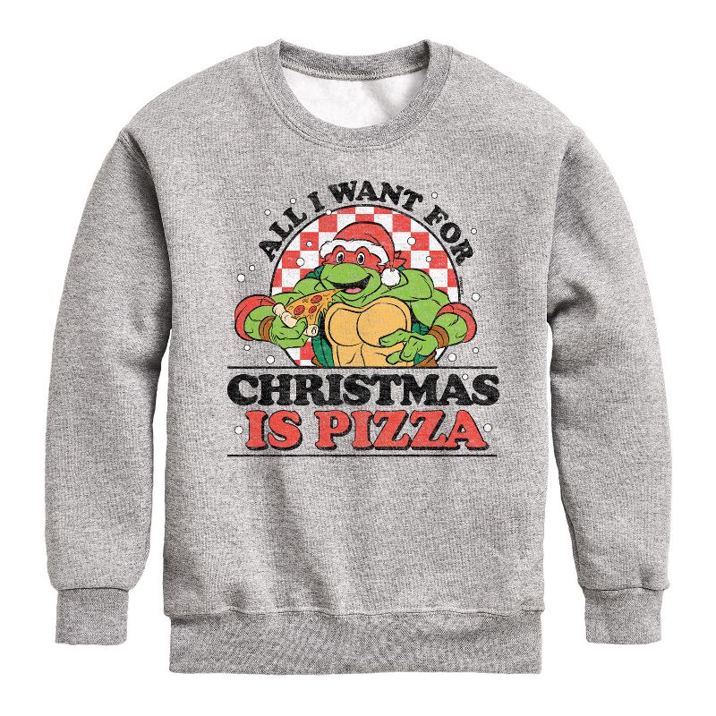 Boys' - Teenage Mutant Ninja Turtles - All I Want For Christmas Graphic Long Sleeve Fleece Sweatshirt