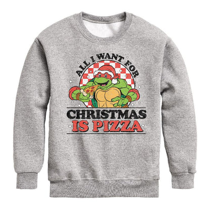 Boys' - Teenage Mutant Ninja Turtles - All I Want For Christmas Graphic Long Sleeve Fleece Sweatshirt
