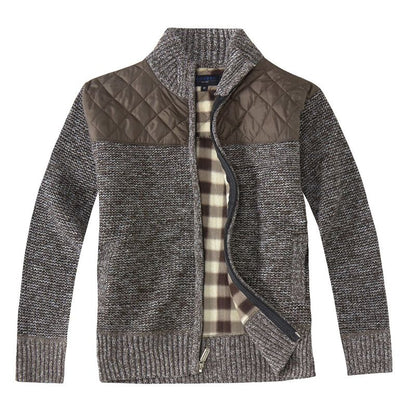 Gioberti Boy's Knitted Full Zip Cardigan Sweater With Soft Brushed Flannel Lining