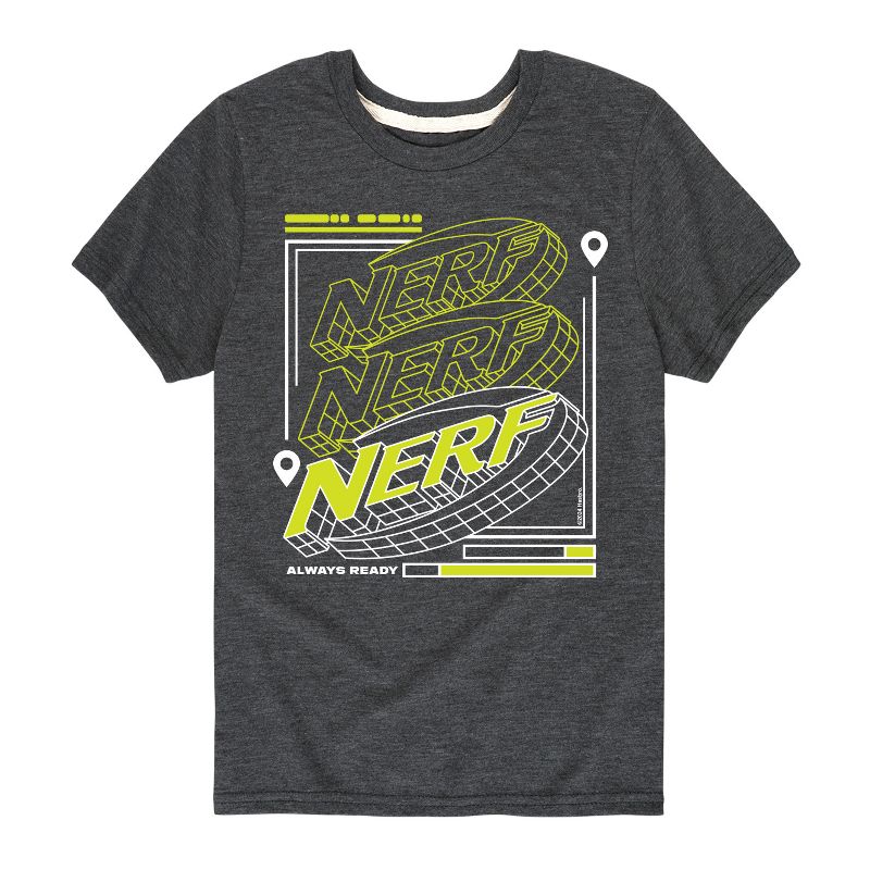 تي شيرت نيرف نيون غريد جرافيكي بأكمام قصيرة للأولاد - نيرف