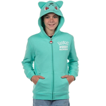 Seven Times Six Pokemon Hoodie Kids' Gen 01 Zip-Up 3-D Character Costume Hoodie