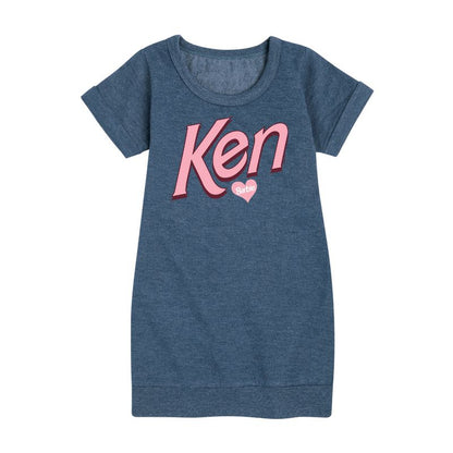 فستان باربي كين هارتس الجرافيكي بأكمام قصيرة من الصوف للبنات