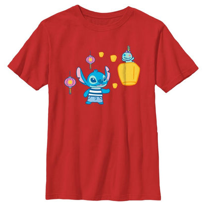Boy's Lilo & Stitch Lantern Festival Scrump and Stitch T-Shirt