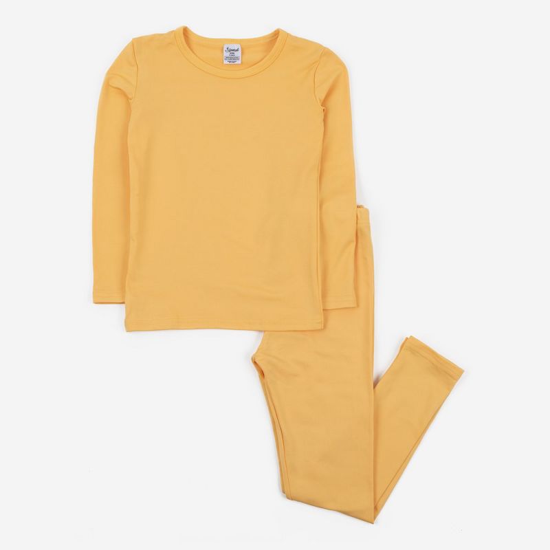 Leveret Kids Two Piece Classic Solid Color Thermal Pajamas