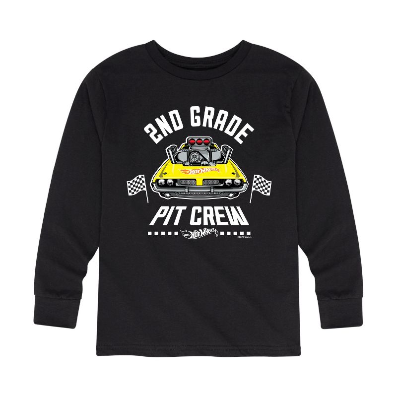 Boys' - Hot Wheels - Pit Crew 2nd Grade Long Sleeve Graphic T-Shirt