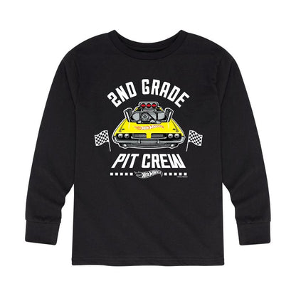 Boys' - Hot Wheels - Pit Crew 2nd Grade Long Sleeve Graphic T-Shirt