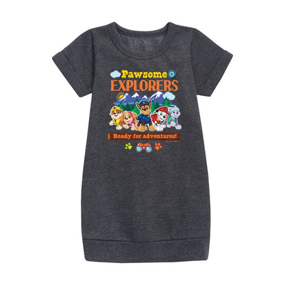 Girls' - Paw Patrol - Pawsome Explorers Graphic Short Sleeve Fleece Dress