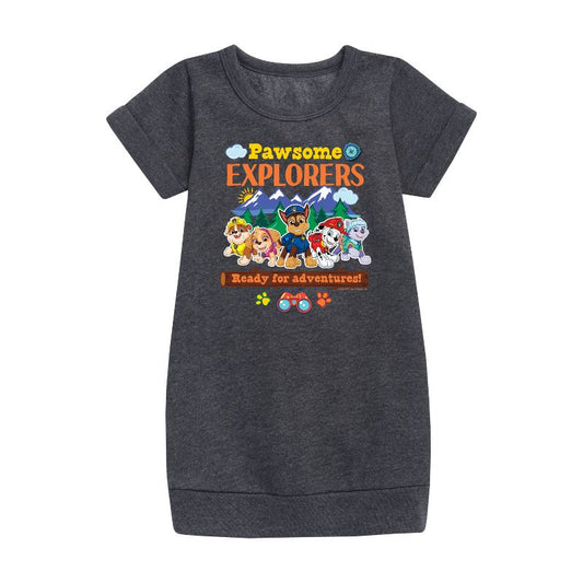 Girls' - Paw Patrol - Pawsome Explorers Graphic Short Sleeve Fleece Dress