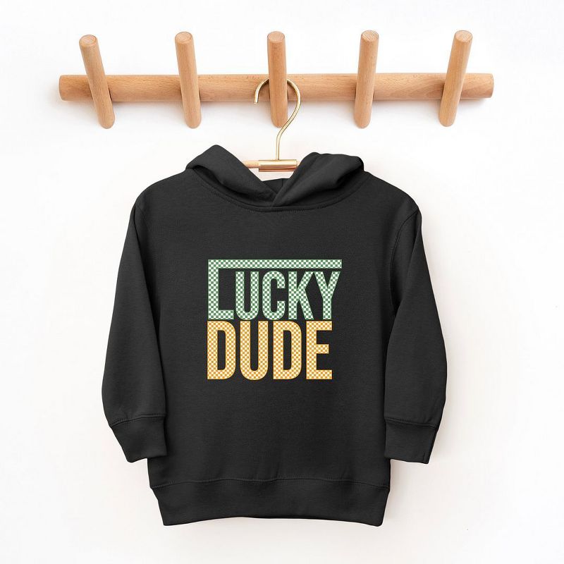 The Juniper Shop Block Checkered Lucky Dude Toddler Graphic Hoodie