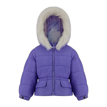 LONDON FOG Girls' Heavyweight Warm Winter Coat with Faux Fur Trim