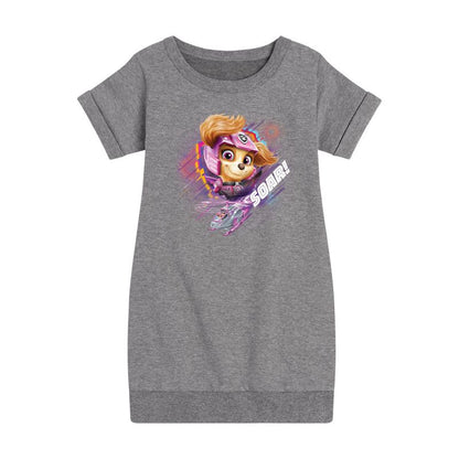 Girls' - Paw Patrol - Skye Soar Graphic Short Sleeve Fleece Dress