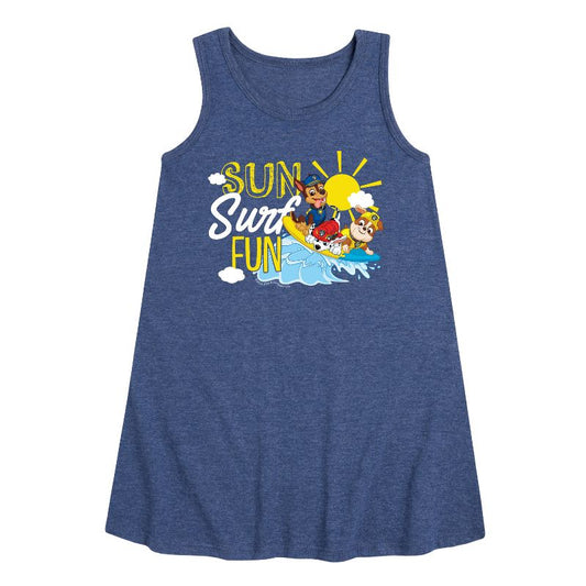 Girls' - Paw Patrol - Sun Surf Fun Graphic Sleeveless Aline Dress
