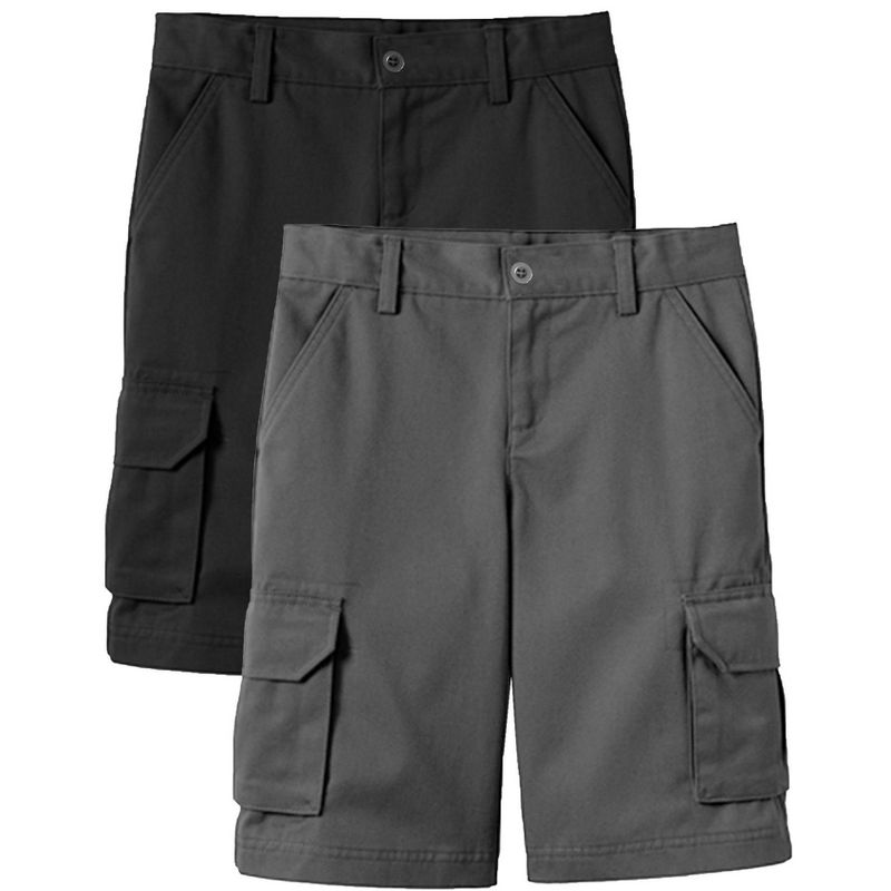 Galaxy Approved  Boy's Stretch Cotton Cargo Shorts-2 Pack