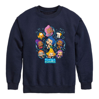 Boys' - Bubble Guppies - Bubble Grid Graphic Long Sleeve Fleece Sweatshirt