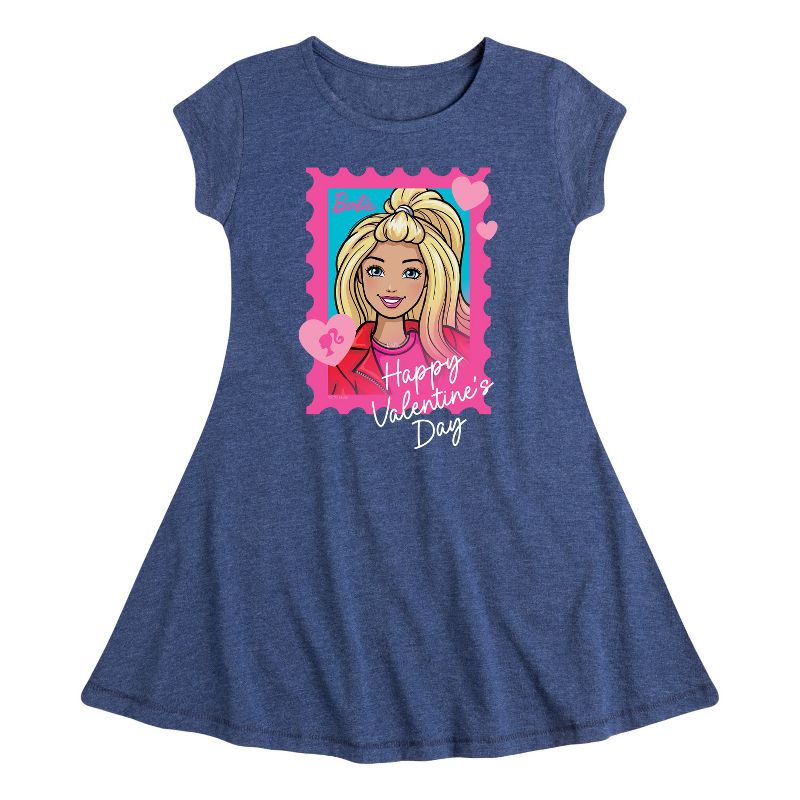 Girls' - Barbie - Valentine's Day Fit & Flair Cap Sleeve Dress