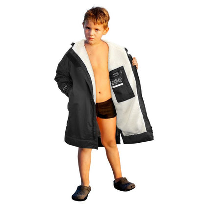 Catalonia Swim Parka for Kids Teens, Lightweight Waterproof Windproof Swim Jacket, Fleece-Lined Warm Changing Coat for Swim Lessons, Beach