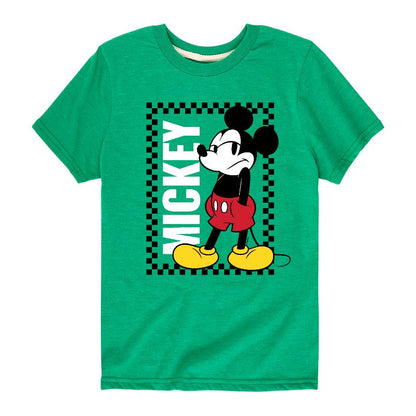 Boys' - Disney - Mickey Checker Frame Short Sleeve Graphic T-Shirt
