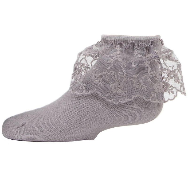 Memoi Petite Floral Lace Cotton Blend Anklet Socks