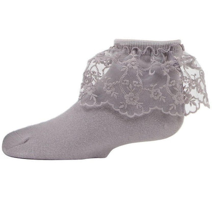 Memoi Petite Floral Lace Cotton Blend Anklet Socks