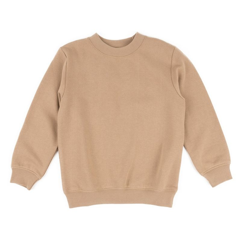 Leveret Kids Long Sleeve Neutral Solid Color Sweatshirt
