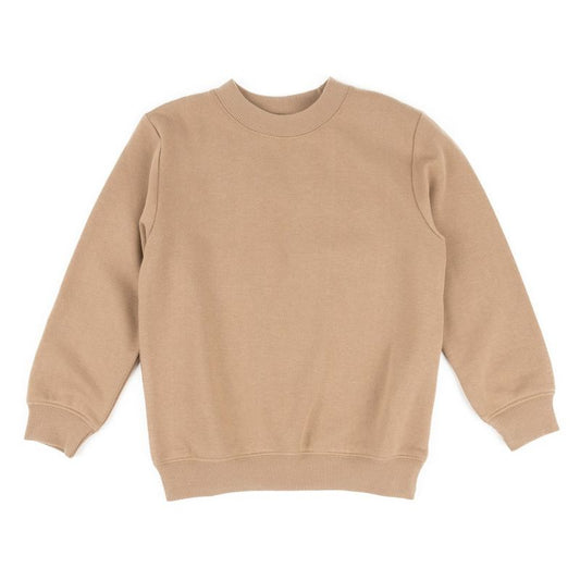 Leveret Kids Long Sleeve Neutral Solid Color Sweatshirt