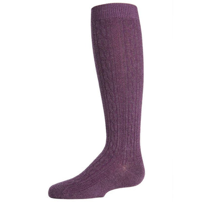 Memoi Cable Knit Girls Cotton Blend Knee High Socks
