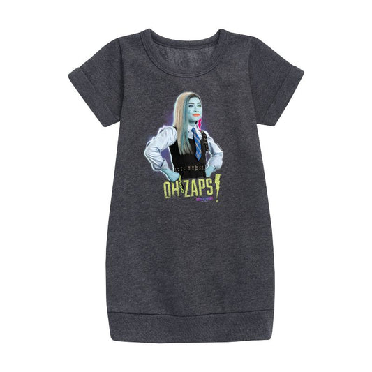 Girls' - Monster High - Oh Zaps! Graphic Short Sleeve Fleece Dress