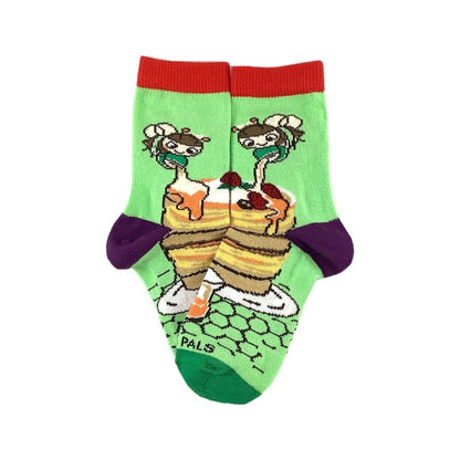 Yummy Pancake Breakfast Bee Honey Sock - from the Sock Panda (Ages 3-7)