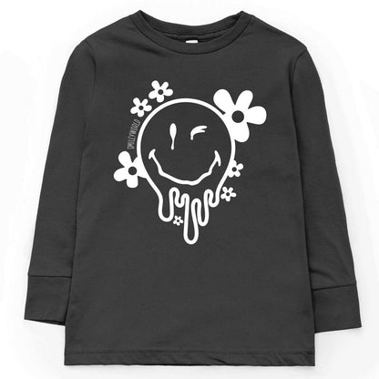 تي شيرت بأكمام طويلة من مجموعة Juniper Shop SmileyWorld Melting Outline للشباب