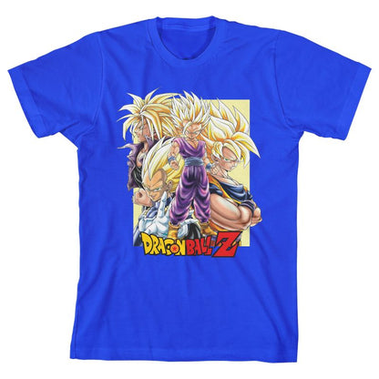 Saiyans Dragon Ball Z Anime Characters Royal Blue Youth Boys Graphic Tee