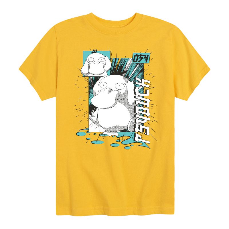 Boys' - Pokémon - Psyduck Water Type 054 Anime Short Sleeve Graphic T-Shirt