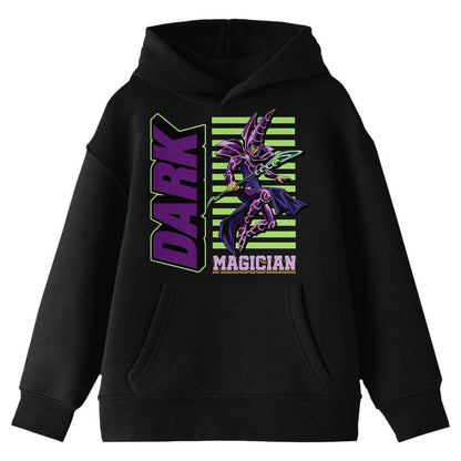 Yu-Gi-Oh Dark Magician Puff Print Long Sleeve Youth Black Hooded Sweatshirt