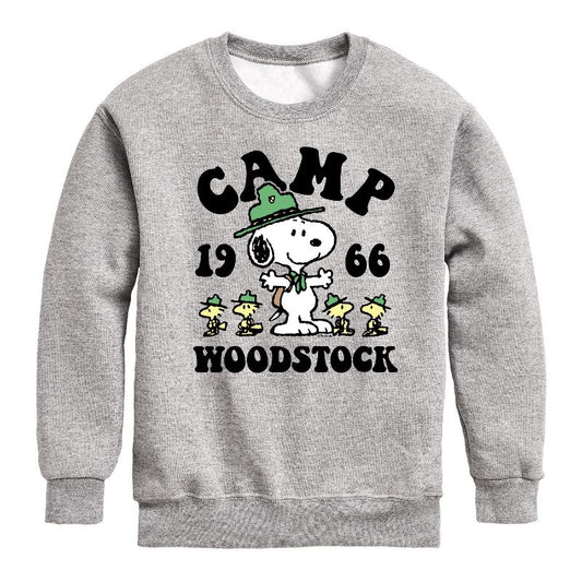 Boys' - Peanuts - Camp Woodstock Graphic Long Sleeve Fleece Sweatshirt