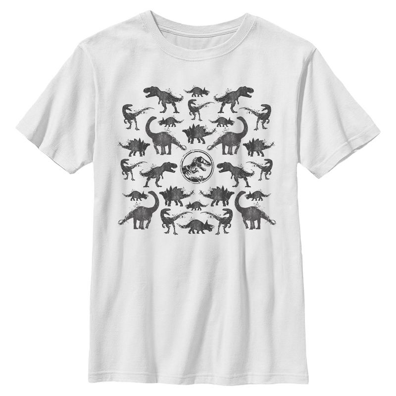 Boys Jurassic World Ink Dino Pattern T Shirt