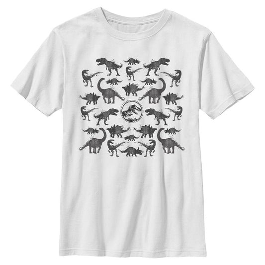 Boys Jurassic World Ink Dino Pattern T Shirt