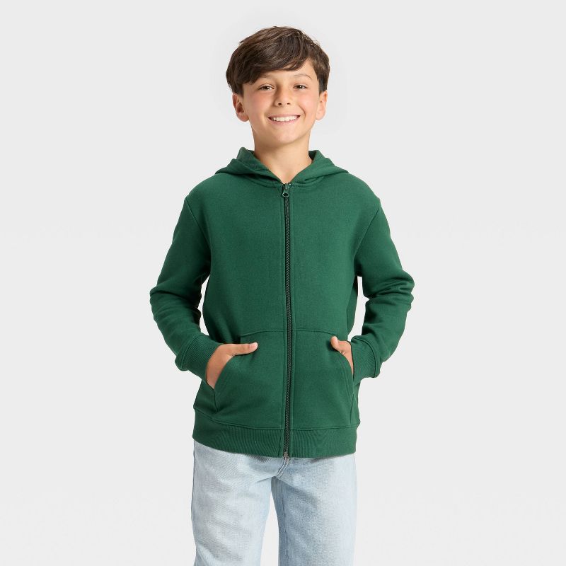 Boys' Fleece Zip-Up Hooded Sweatshirt - Cat & Jack™