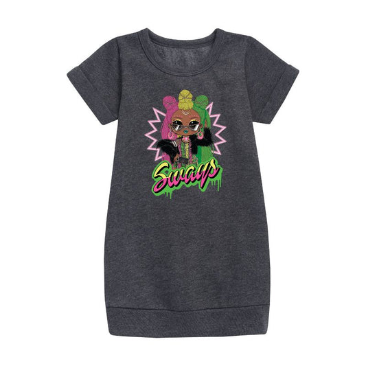 Girls' - LOL Surprise! - Sways Spray Paint Graphic Short Sleeve Fleece Dress