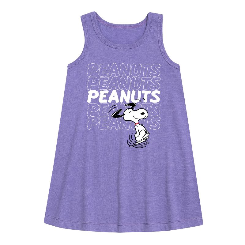 Girls' - Peanuts - Snoopy Repeat Graphic Sleeveless Aline Dress