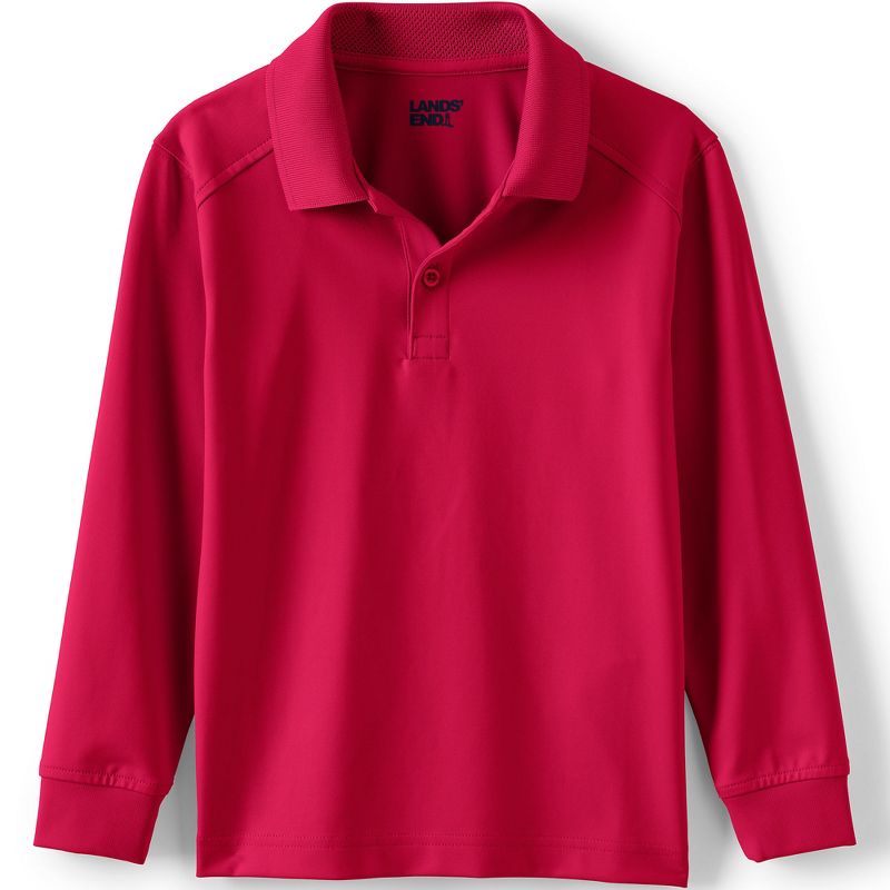 Lands' End School Uniform Kids Long Sleeve Rapid Dry Polo Shirt