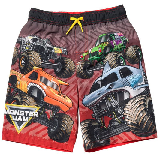 ملابس سباحة للأطفال الصغار من Monster Jam Maximum Destruction Megalodon Grave Digger El Toro Loco