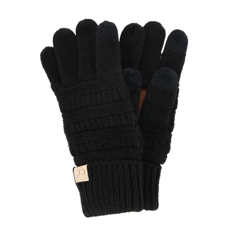 قفازات CC Kids' One Size Fits Most Solid Cable Knit Touch Screen